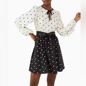 Kate Spade Dress with Mini Hearts Prints and Removable Tie Belt